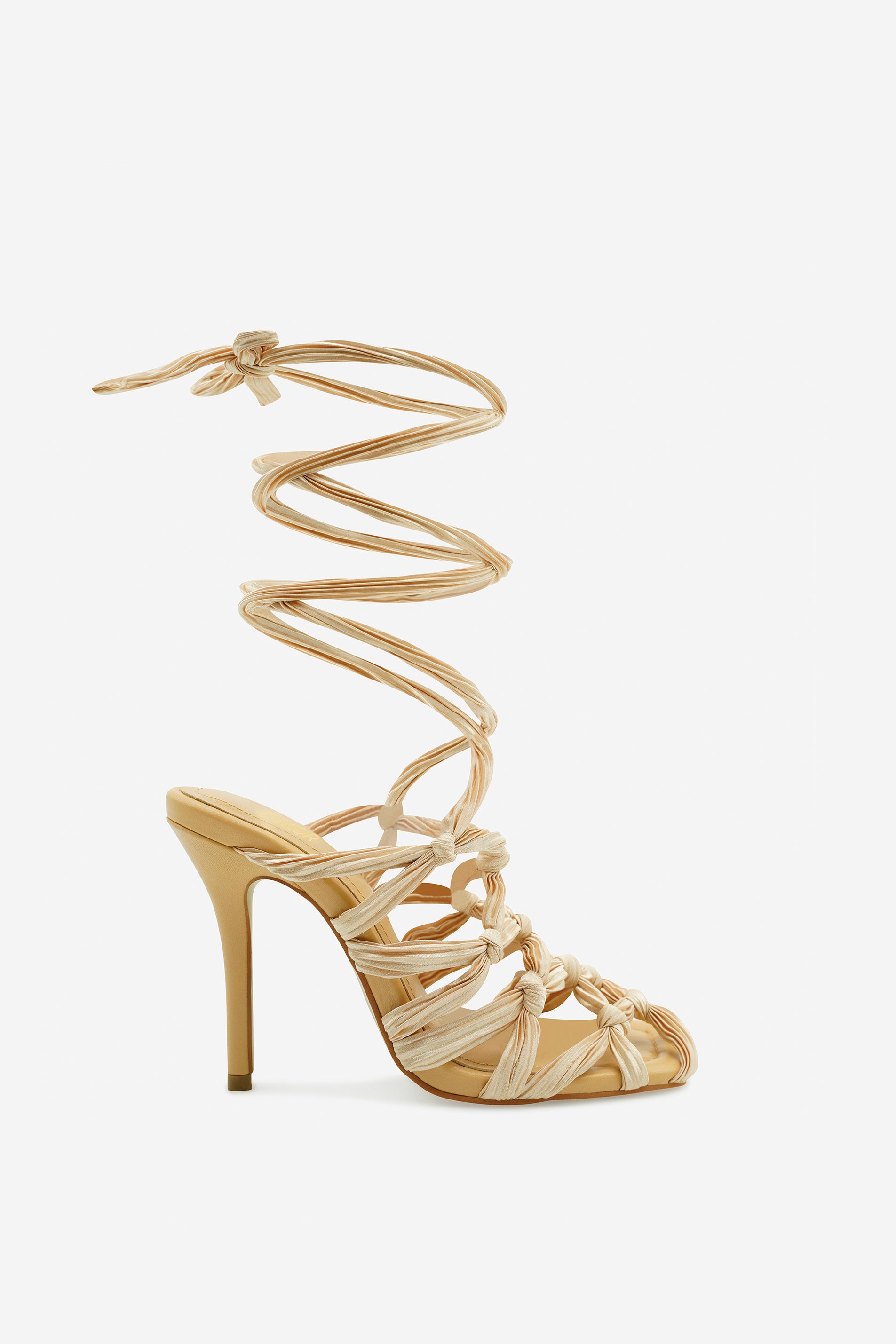 MANHATTAN Tie Leg Stiletto Sandals in Sand – 10TH FLOOR